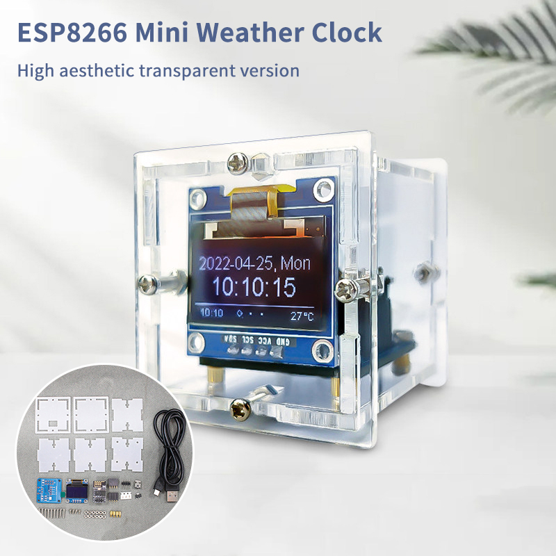 Diy Electronics Supplies - ESP8266 Mini Weather Clock Kit DIY