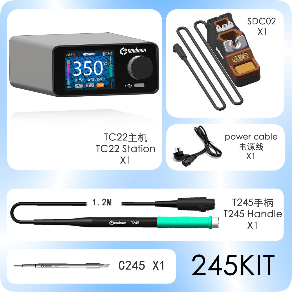 Soldering Iron Kit - GEEBOON TC22 240W Soldering Station Kit