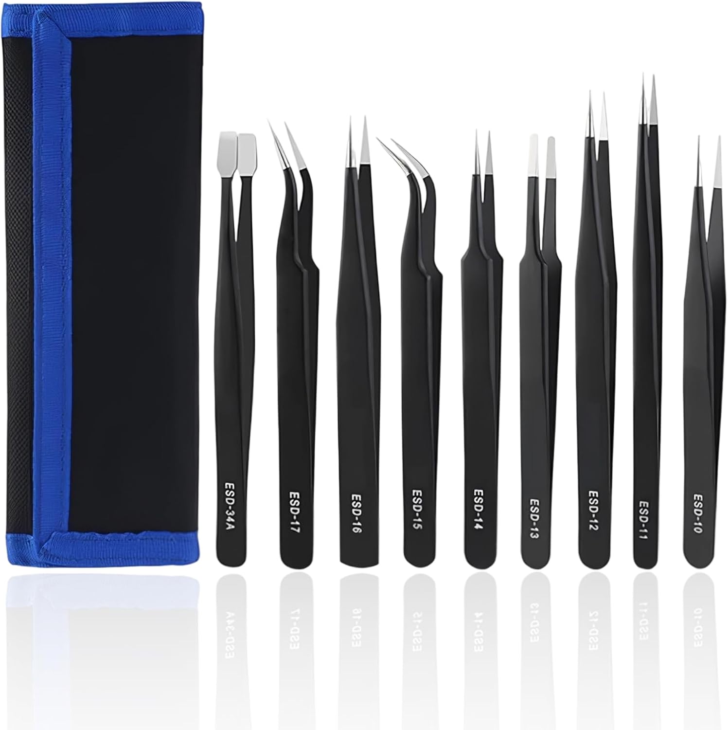 Diy Electronics Soldering Kit - Precision Anti-static Tweezers Set 1.5MM Fine