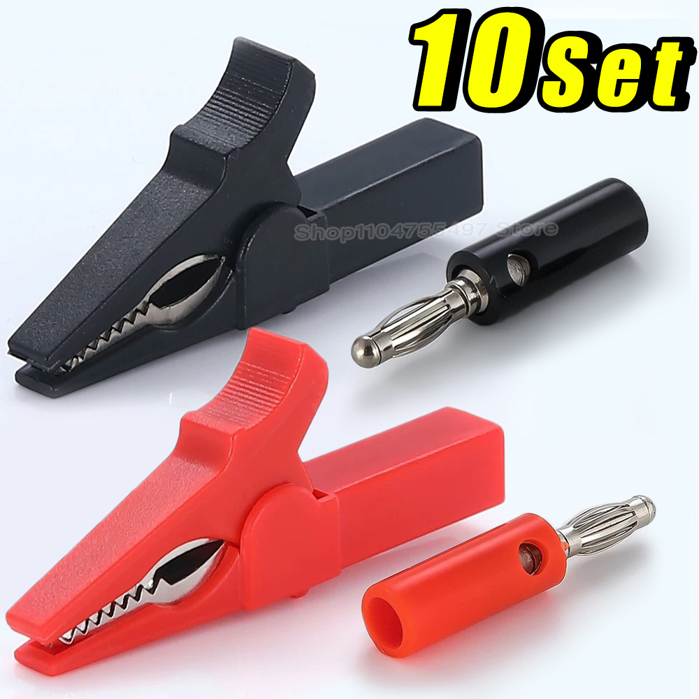 Crocodile Clip Set - Alligator Clip with Banana Plugs Set