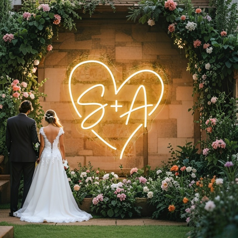 Diy Halloween Electronics - Custom Initials Heart LED Neon Sign,