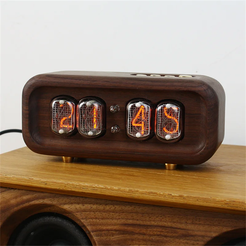 Diy Electronics Table - Black Walnut Solid Wood Glow Digital