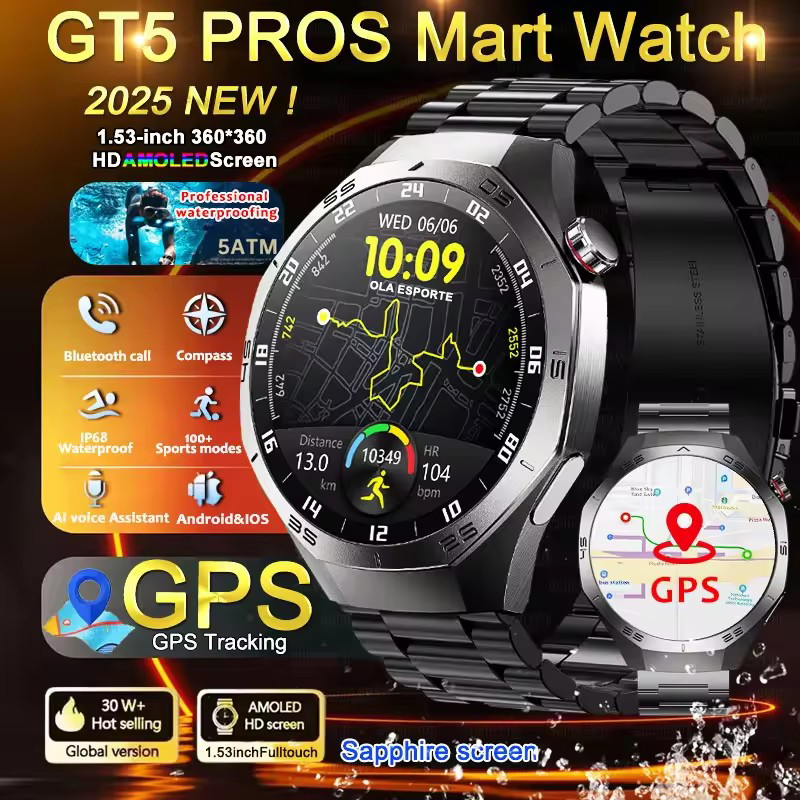 Diy Wearable Electronics - Round GPS Smart Watch Waterproof BT