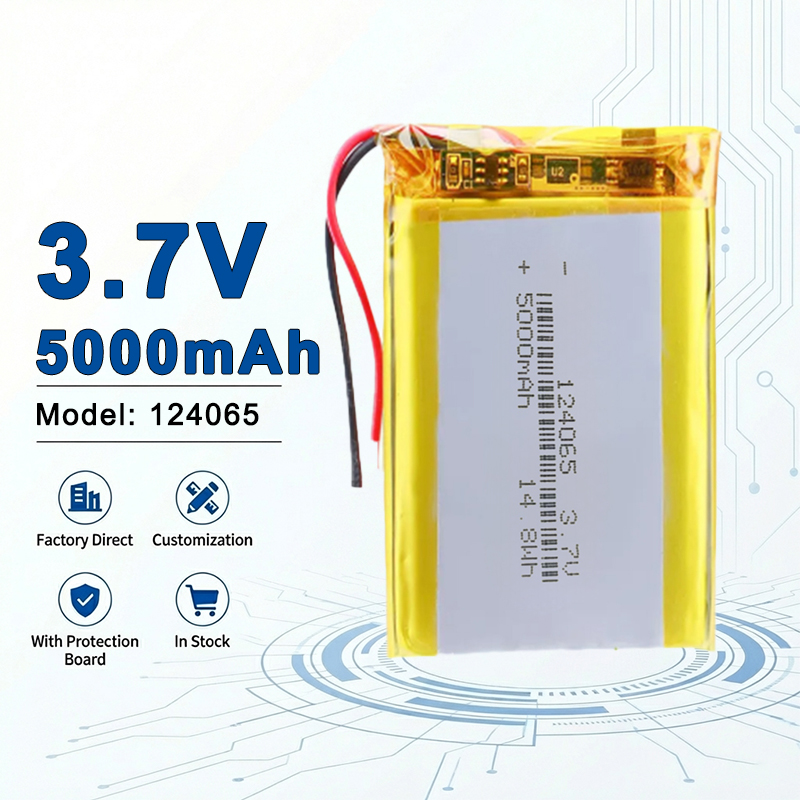 Diy Wearable Electronics - 124065 3.7V 5000mAh Rechargeable Li-ion Battery