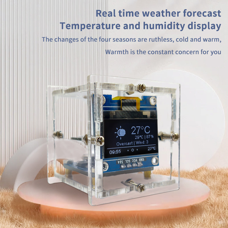 ESP8266 Mini Weather Clock Kit - đánh giá và giá Diy Electronics Supplies