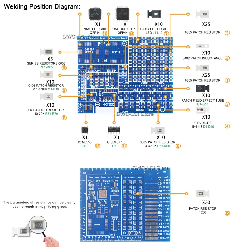 SMD/SMT Components Soldering P - đánh giá và giá Diy Electronics Kits For Kids