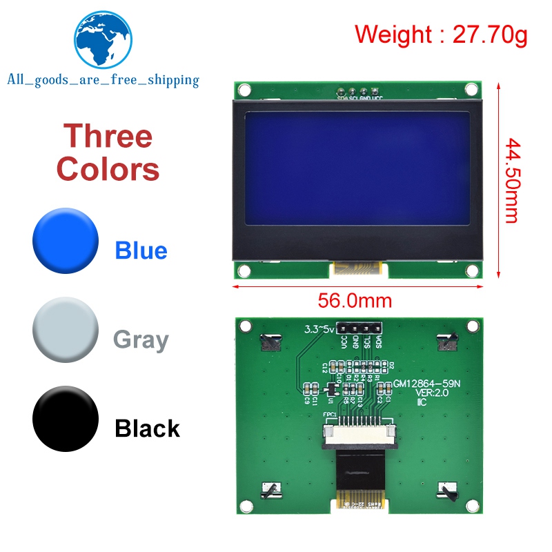 TZT 12864 IIC Module LCD 128X6 - đánh giá và giá I2C Lcd Display