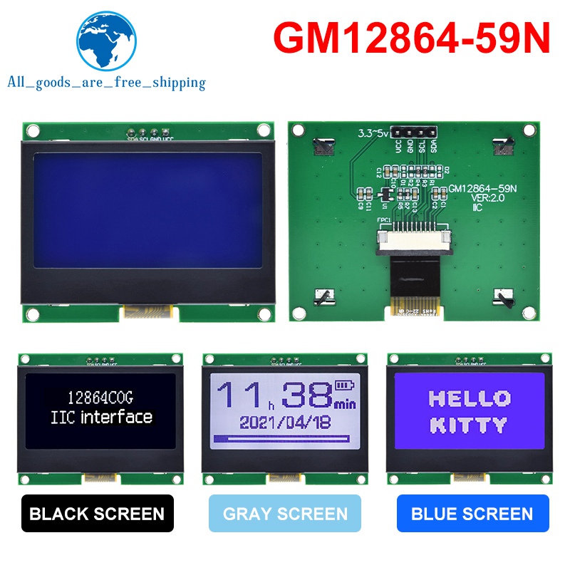 TZT 12864 IIC Module LCD 128X6 - đánh giá và giá I2C Lcd Display