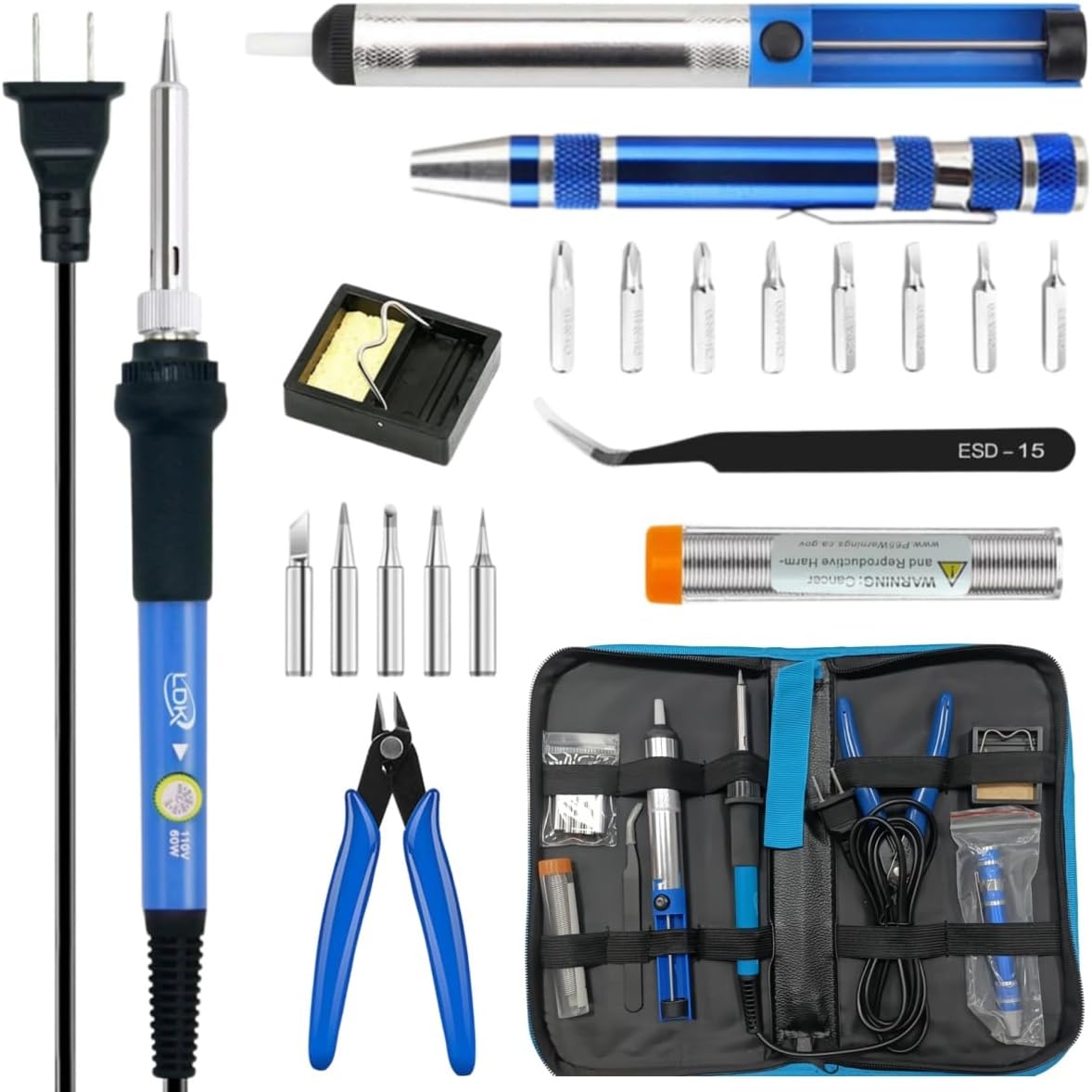 Soldering Iron Kit 60W with Ad - đánh giá và giá Desoldering Pump Solder