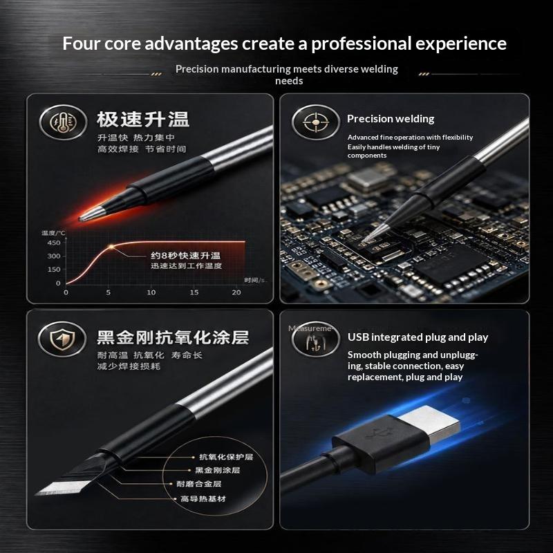 3Pcs 5V USB Soldering Iron Tip - đánh giá và giá Flux Pen Electronics
