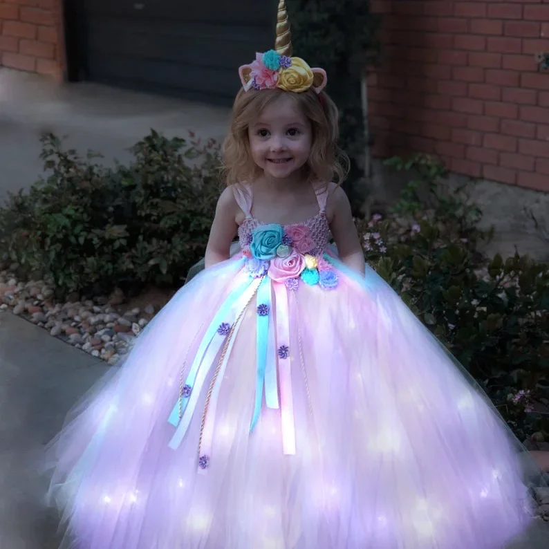 Gilrs Long LED Unicorn Tutu Dr - đánh giá và giá Diy Halloween Electronics