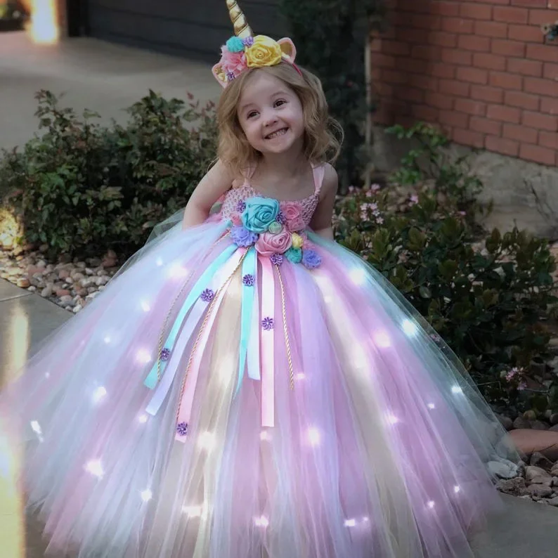 Gilrs Long LED Unicorn Tutu Dr - đánh giá và giá Diy Halloween Electronics