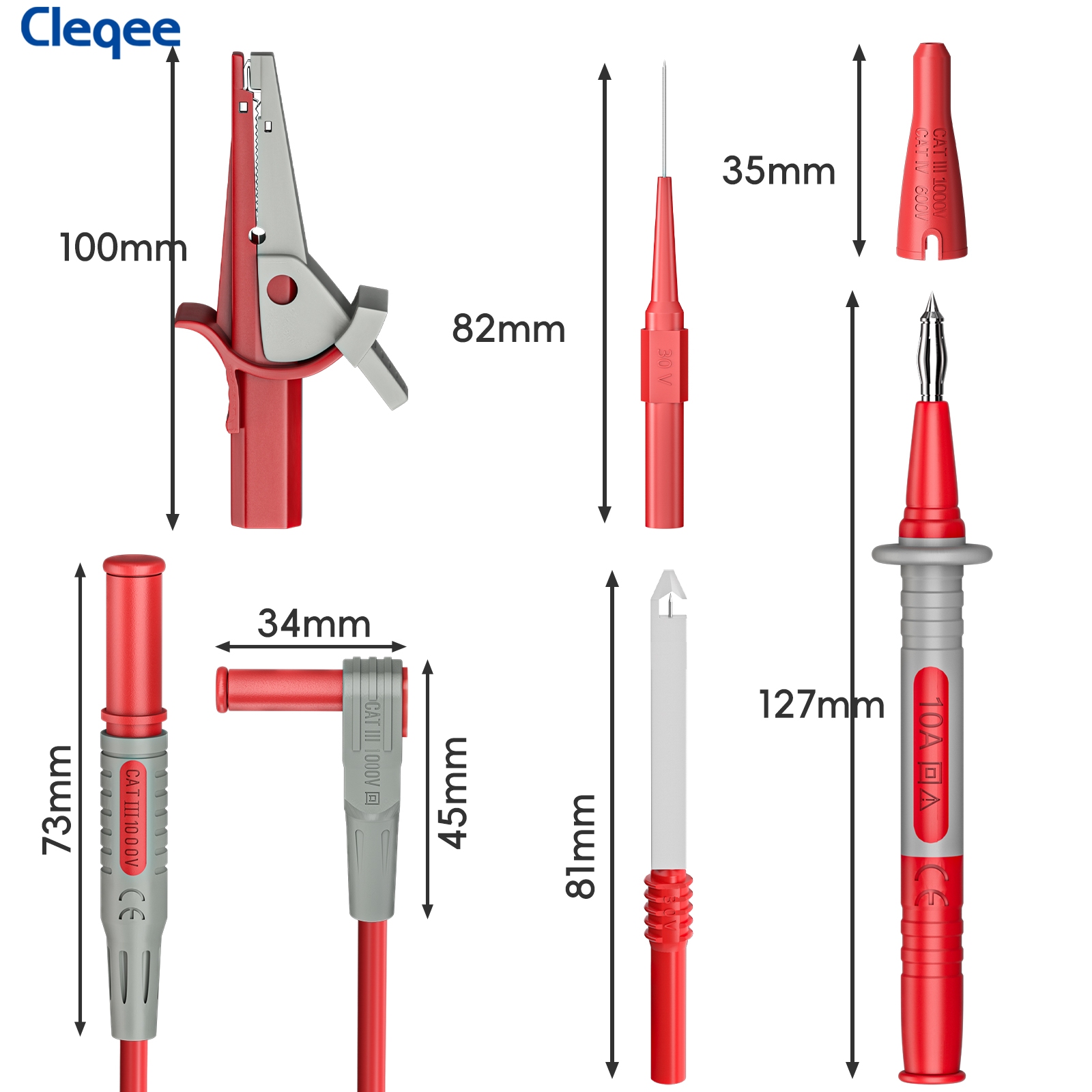 Cleqee CKT004 multimeter test  - đánh giá và giá Crocodile Clip Set