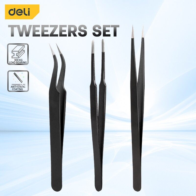 Deli 3PCS Tweezers Set Upgrade - đánh giá và giá Soldering Iron Kit